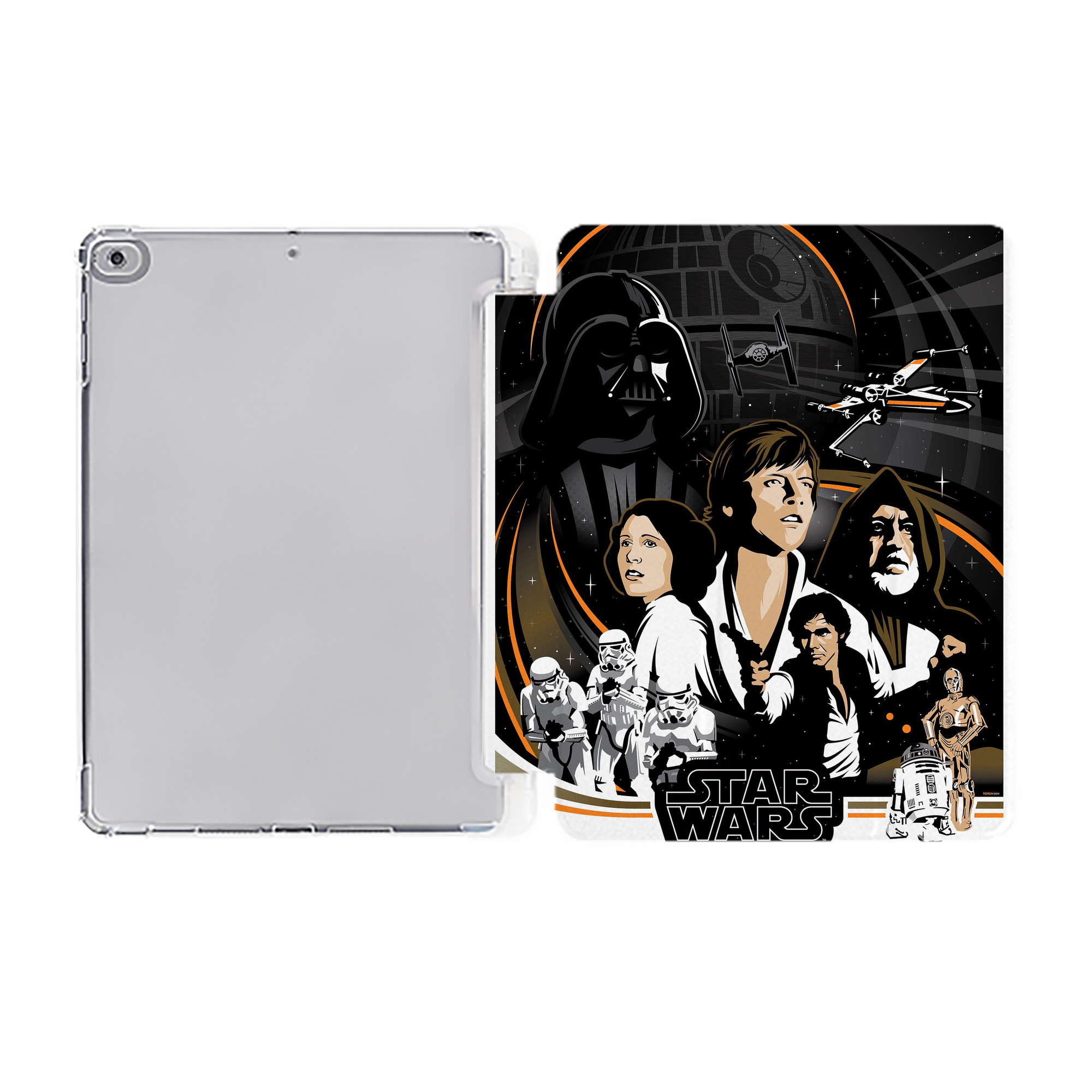 （画像用） スター・ウォーズ Star Wars IPad ケース ペン収納付き 三つ折りスタンド PUレザー×シリコン 対応機種9.5/10.5/10.9インチ